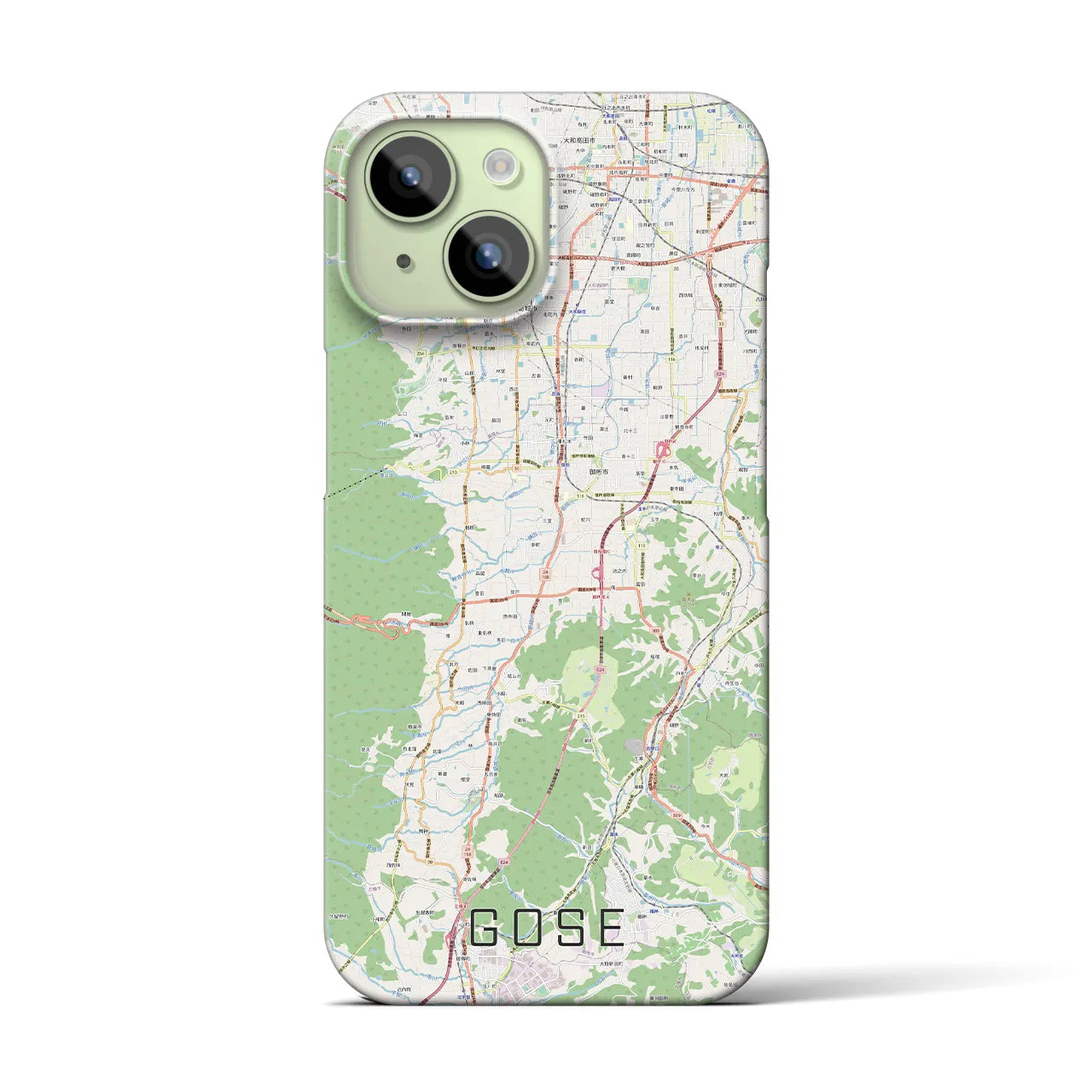 【御所】地図柄iPhoneケース（バックカバータイプ・ナチュラル）iPhone 15 用