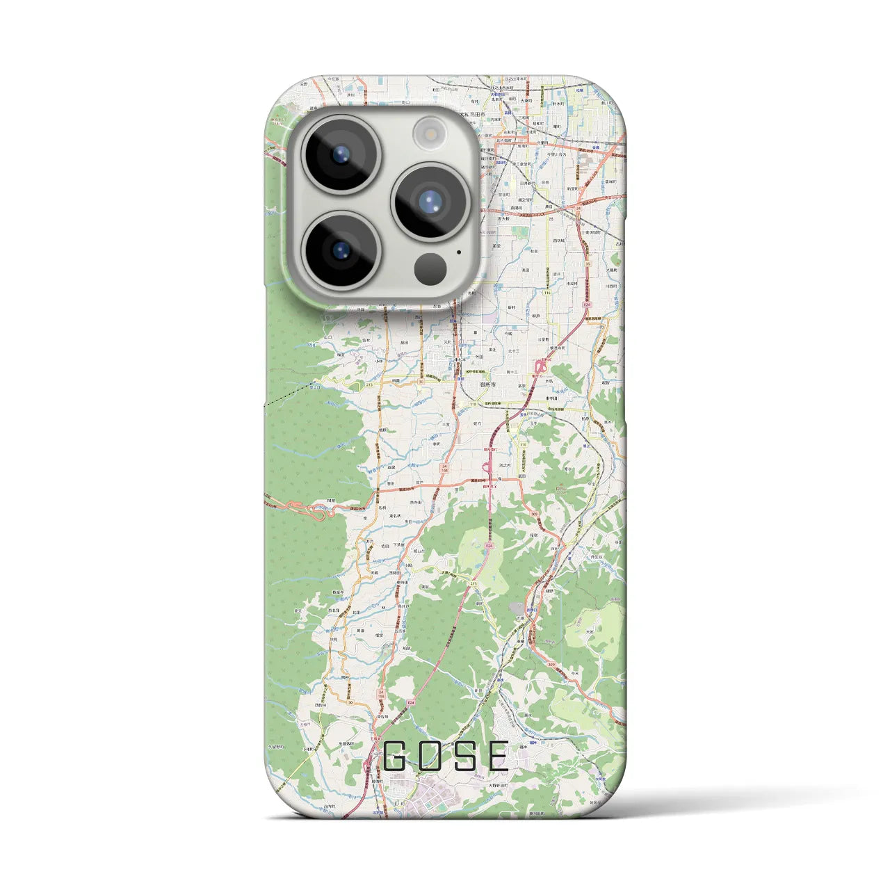 【御所】地図柄iPhoneケース（バックカバータイプ・ナチュラル）iPhone 15 Pro 用