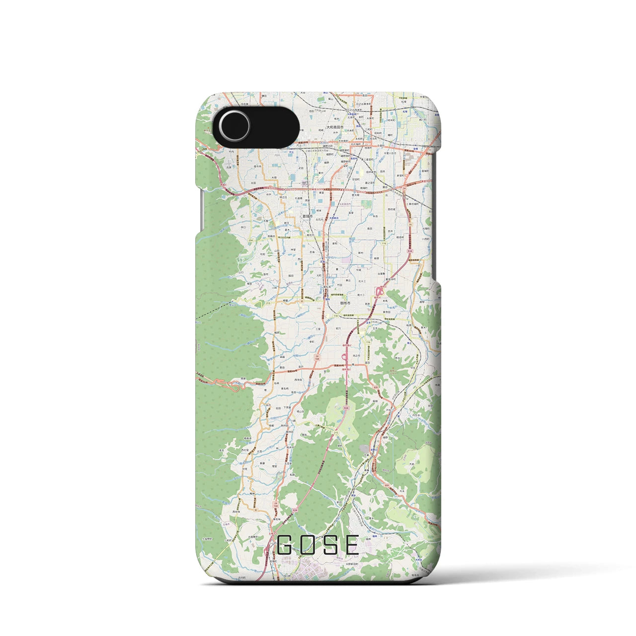 【御所】地図柄iPhoneケース（バックカバータイプ・ナチュラル）iPhone SE（第3 / 第2世代） / 8 / 7 / 6s / 6 用
