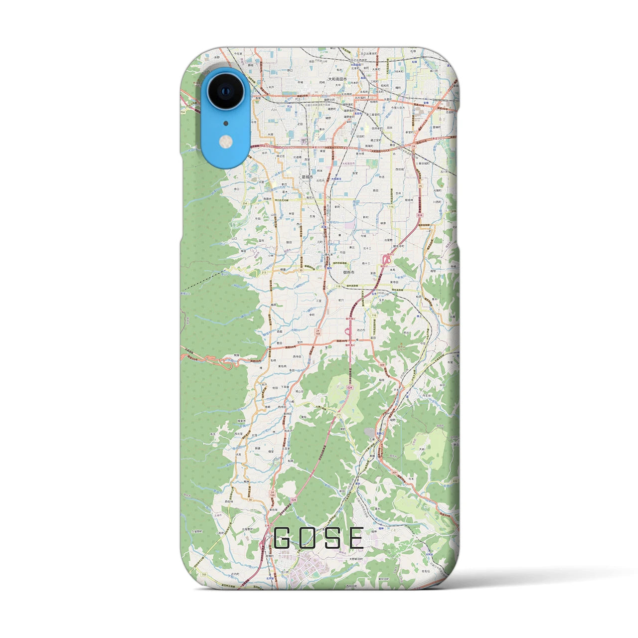 【御所】地図柄iPhoneケース（バックカバータイプ・ナチュラル）iPhone XR 用