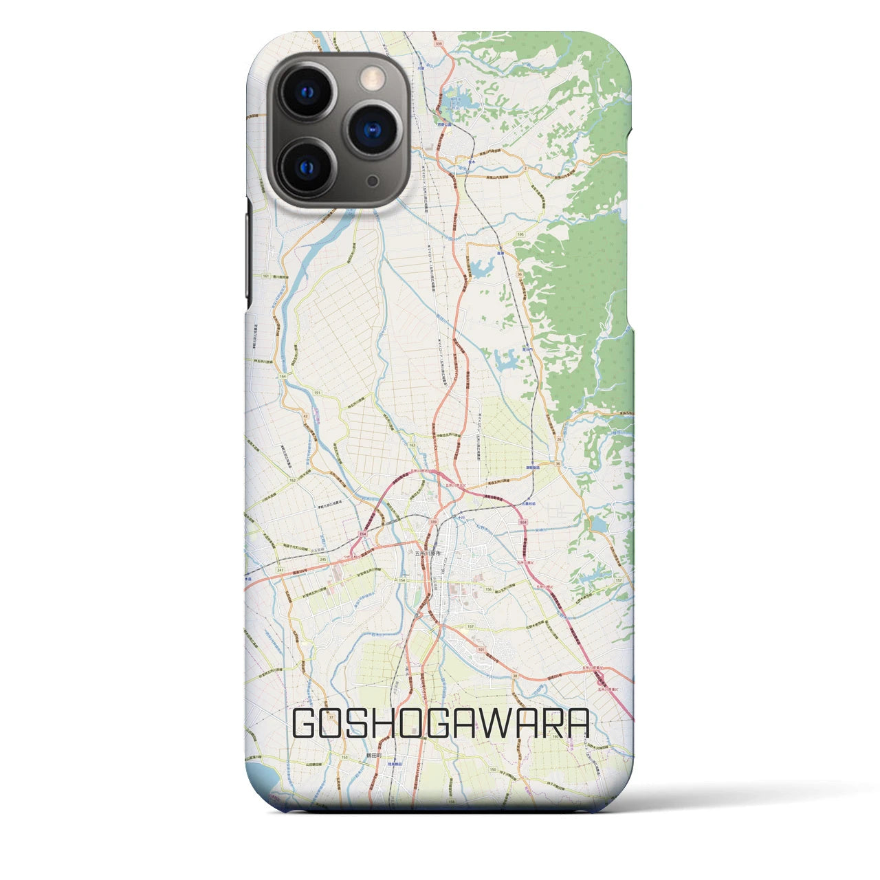 【五所川原】地図柄iPhoneケース（バックカバータイプ・ナチュラル）iPhone 11 Pro Max 用