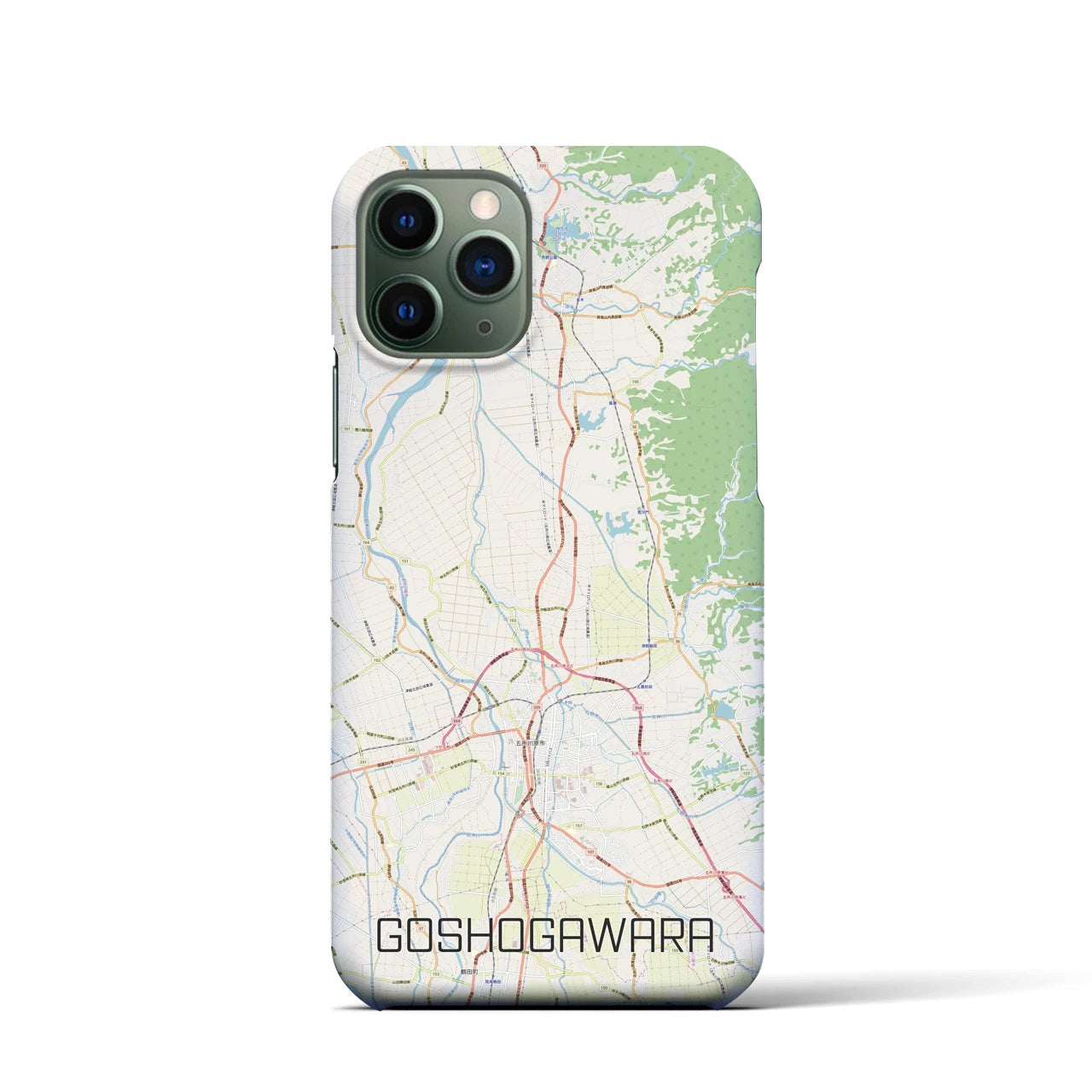 【五所川原】地図柄iPhoneケース（バックカバータイプ・ナチュラル）iPhone 11 Pro 用