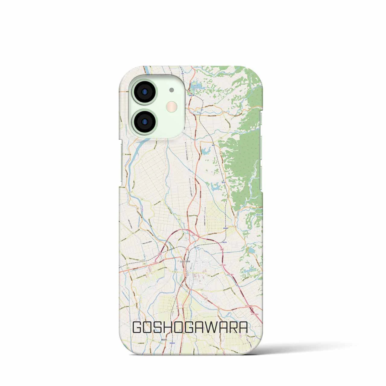 【五所川原】地図柄iPhoneケース（バックカバータイプ・ナチュラル）iPhone 12 mini 用