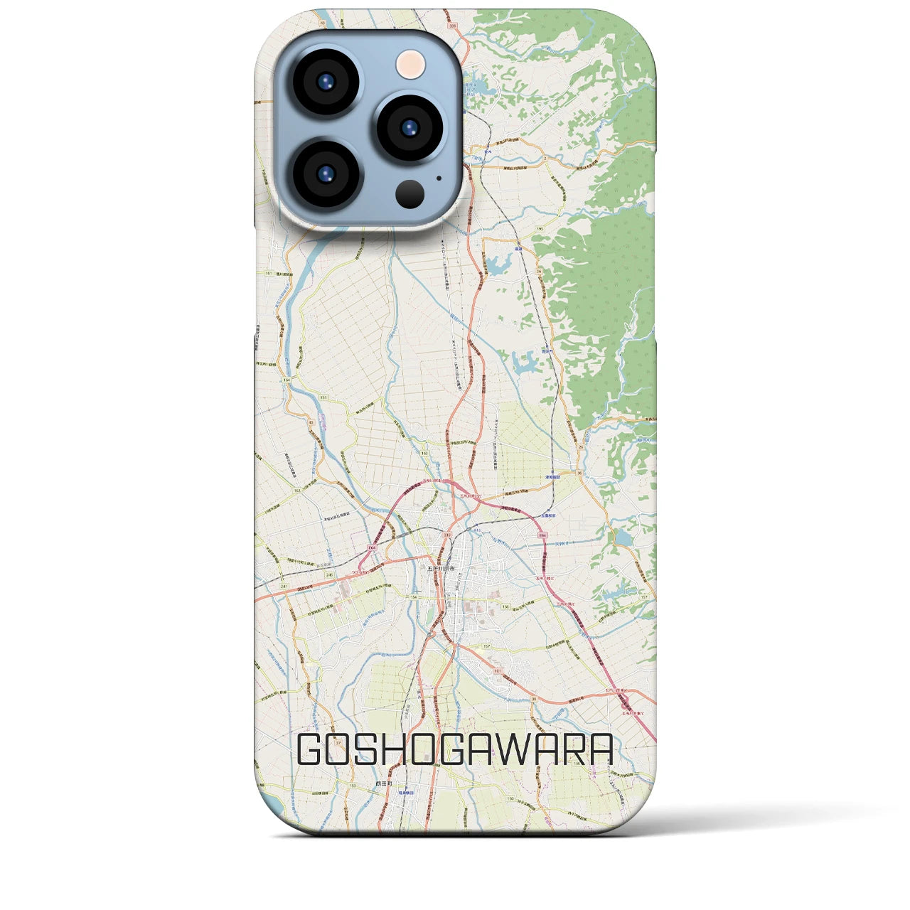 【五所川原】地図柄iPhoneケース（バックカバータイプ・ナチュラル）iPhone 13 Pro Max 用