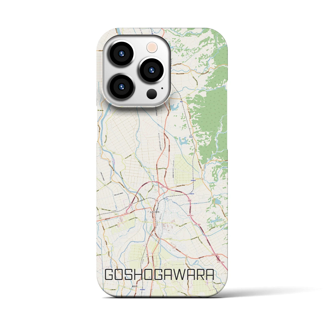 【五所川原】地図柄iPhoneケース（バックカバータイプ・ナチュラル）iPhone 13 Pro 用