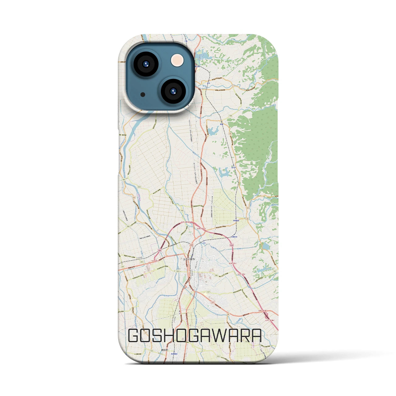 【五所川原】地図柄iPhoneケース（バックカバータイプ・ナチュラル）iPhone 13 用