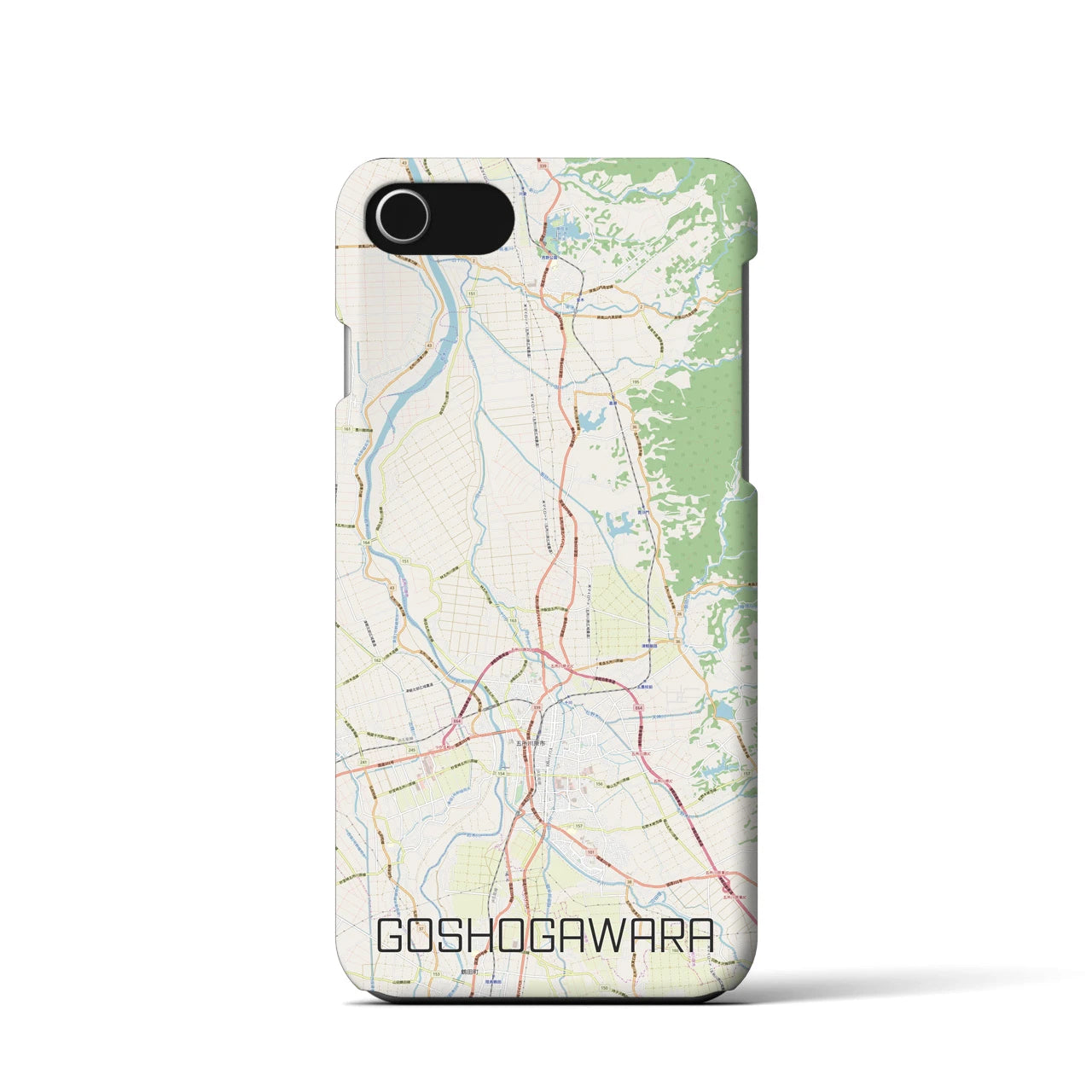 【五所川原】地図柄iPhoneケース（バックカバータイプ・ナチュラル）iPhone SE（第3 / 第2世代） / 8 / 7 / 6s / 6 用