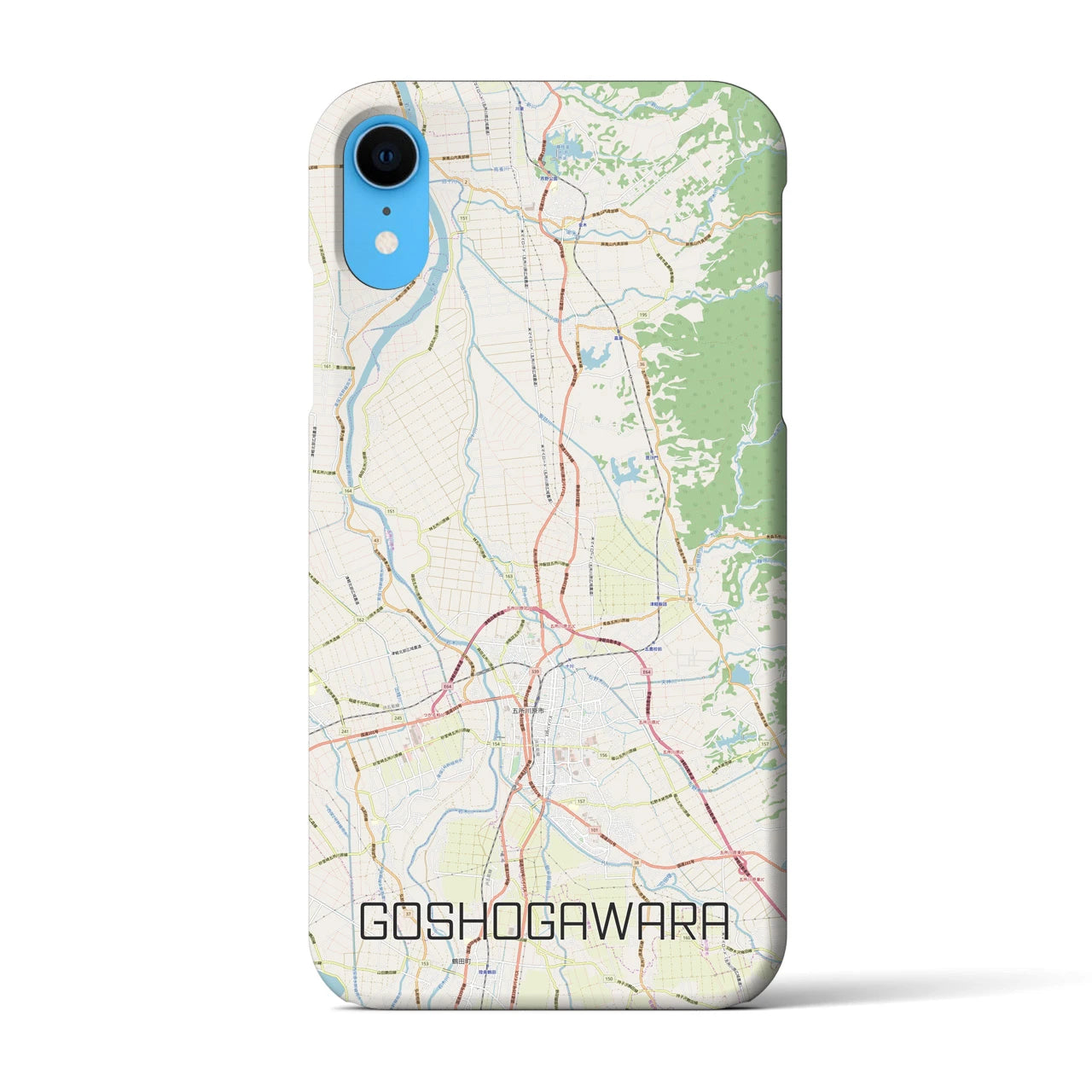 【五所川原】地図柄iPhoneケース（バックカバータイプ・ナチュラル）iPhone XR 用