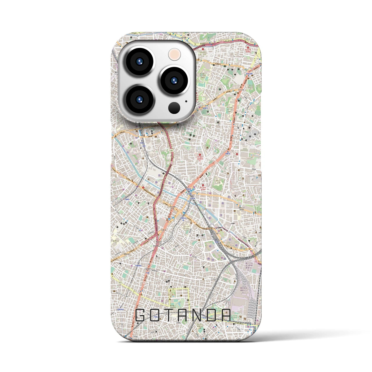 【五反田】地図柄iPhoneケース（バックカバータイプ・ナチュラル）iPhone 13 Pro 用
