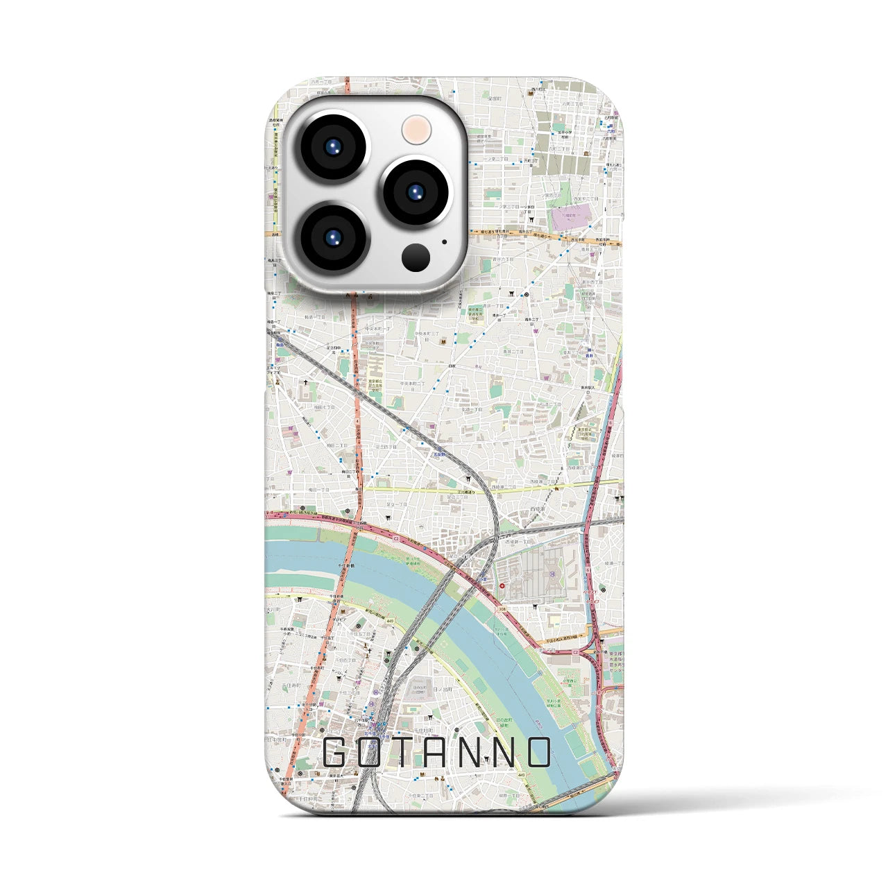 【五反野】地図柄iPhoneケース（バックカバータイプ・ナチュラル）iPhone 13 Pro 用