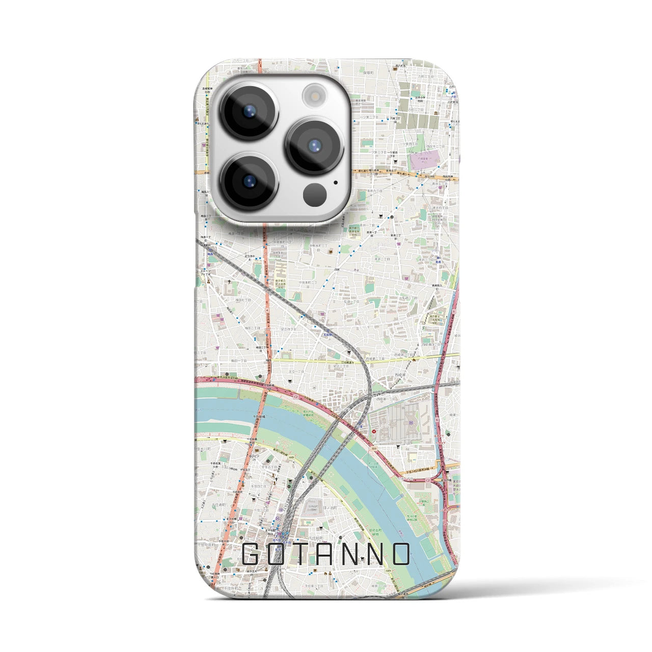 【五反野】地図柄iPhoneケース（バックカバータイプ・ナチュラル）iPhone 14 Pro 用