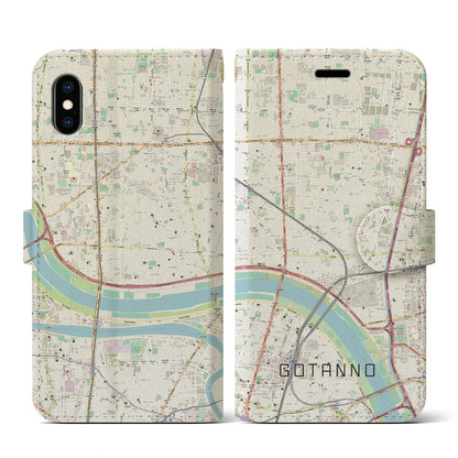 【五反野（東京都）】地図柄iPhoneケース（手帳タイプ）ナチュラル・iPhone XS / X 用