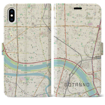 【五反野（東京都）】地図柄iPhoneケース（手帳タイプ）ナチュラル・iPhone XS Max 用