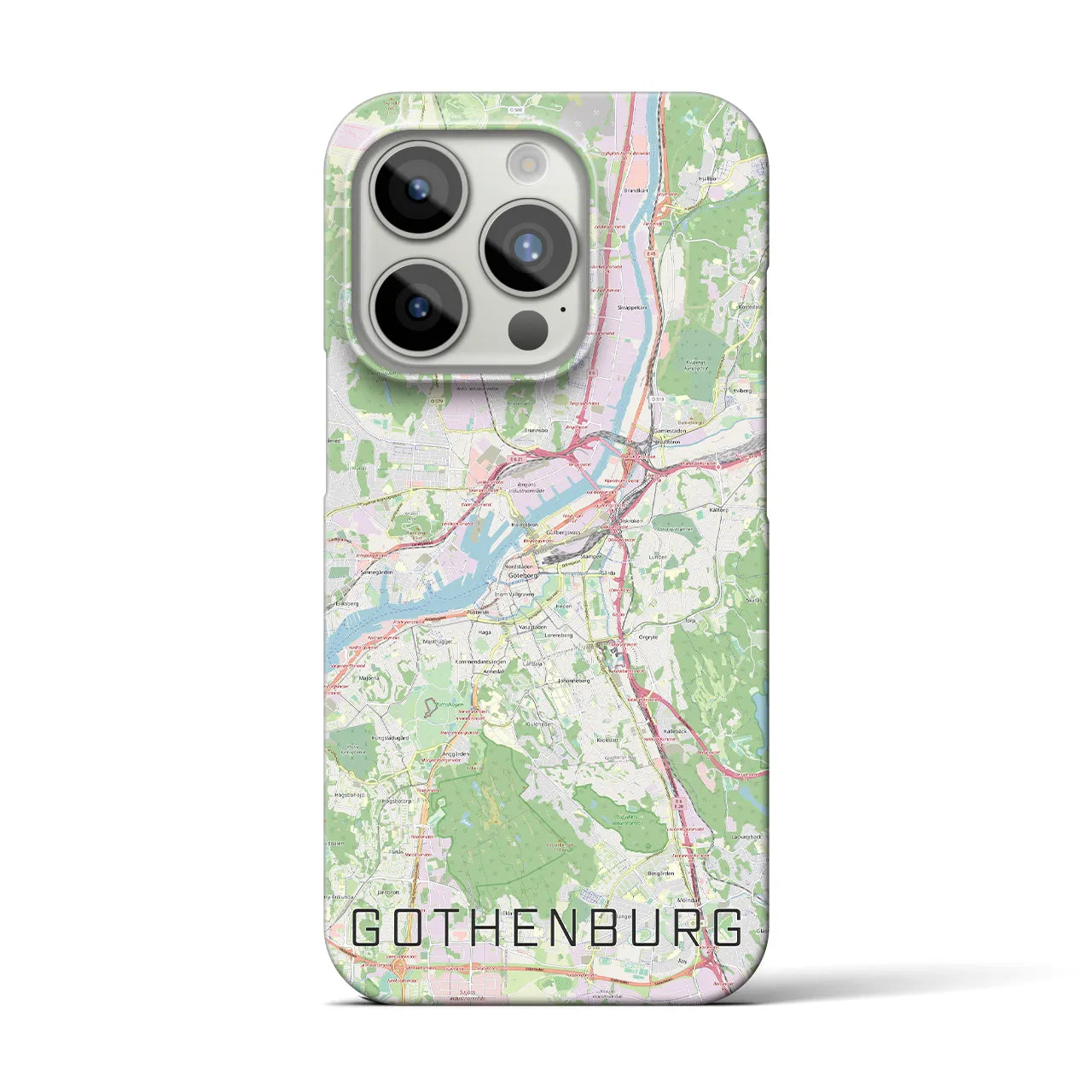 【ヨーテボリ】地図柄iPhoneケース（バックカバータイプ・ナチュラル）iPhone 15 Pro 用
