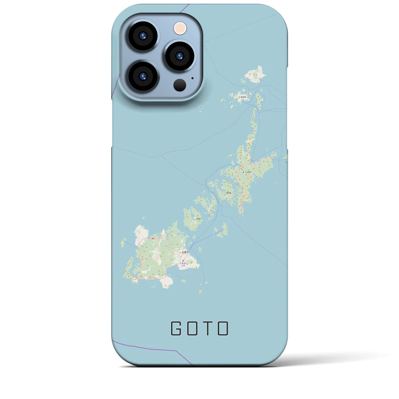 【五島】地図柄iPhoneケース（バックカバータイプ・ナチュラル）iPhone 13 Pro Max 用