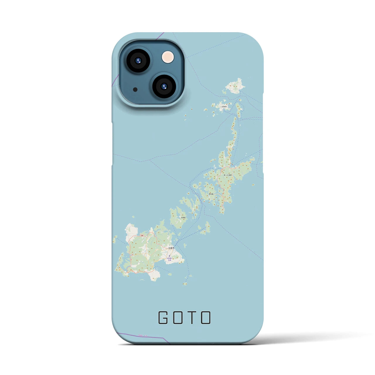 【五島】地図柄iPhoneケース（バックカバータイプ・ナチュラル）iPhone 13 用