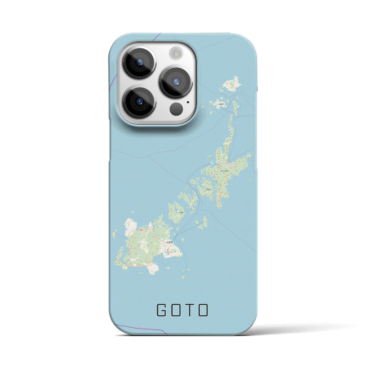 【五島】地図柄iPhoneケース（バックカバータイプ・ナチュラル）iPhone 14 Pro 用