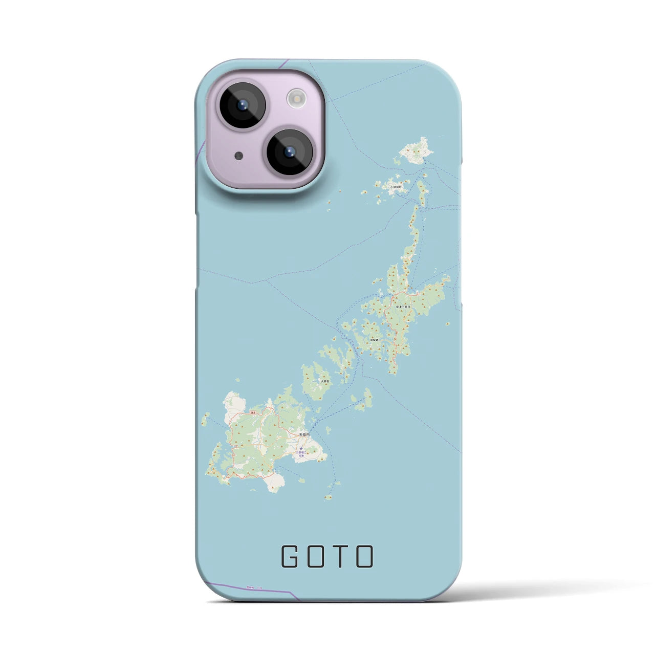 【五島】地図柄iPhoneケース（バックカバータイプ・ナチュラル）iPhone 14 用