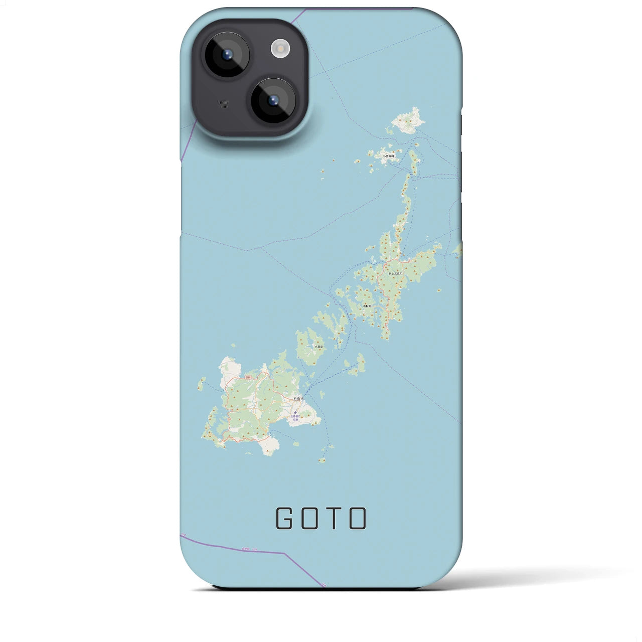 【五島】地図柄iPhoneケース（バックカバータイプ・ナチュラル）iPhone 14 Plus 用