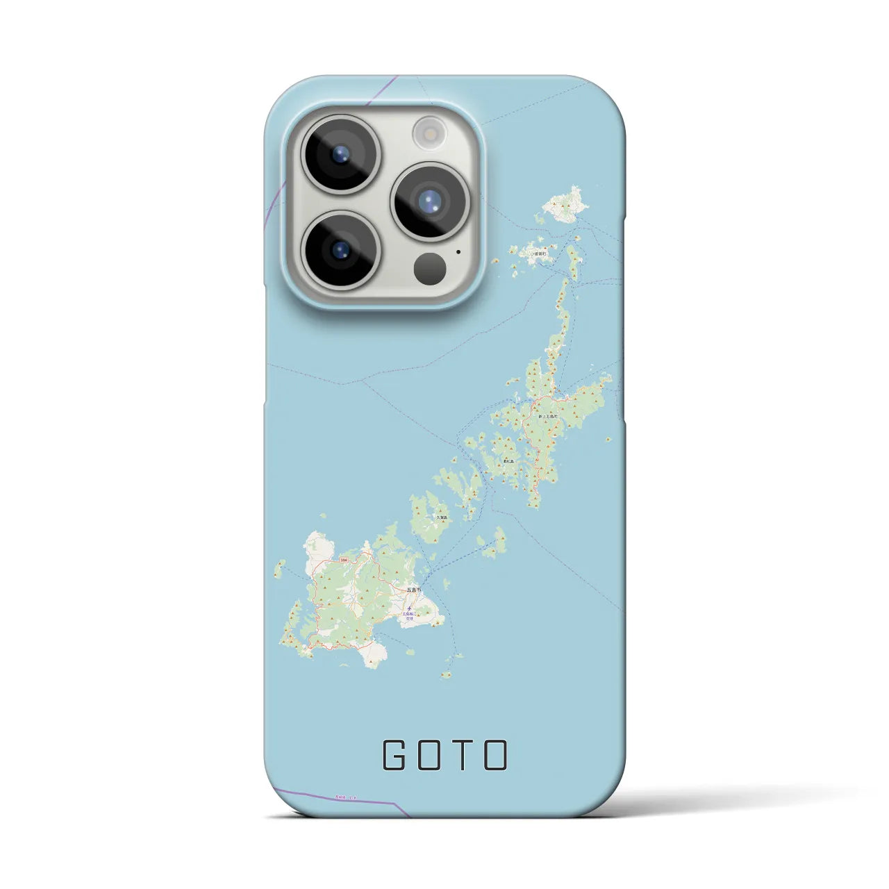 【五島】地図柄iPhoneケース（バックカバータイプ・ナチュラル）iPhone 15 Pro 用