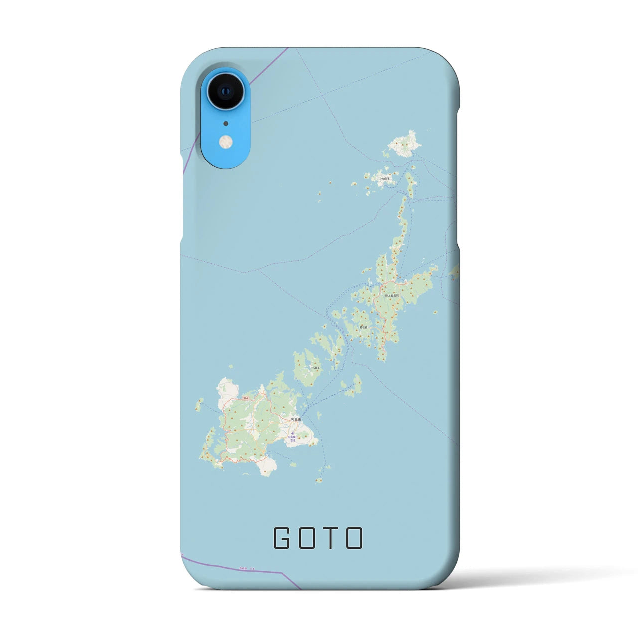 【五島】地図柄iPhoneケース（バックカバータイプ・ナチュラル）iPhone XR 用