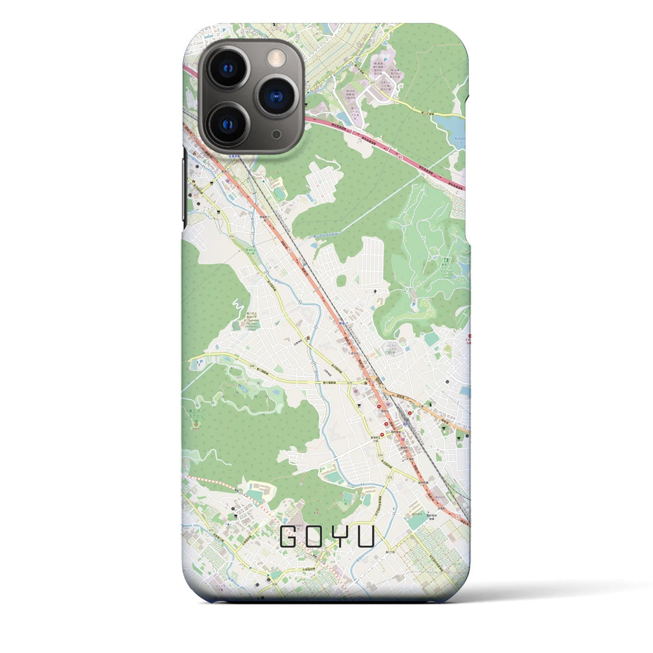 【御油】地図柄iPhoneケース（バックカバータイプ・ナチュラル）iPhone 11 Pro Max 用