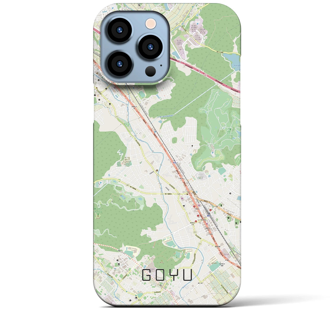 【御油】地図柄iPhoneケース（バックカバータイプ・ナチュラル）iPhone 13 Pro Max 用