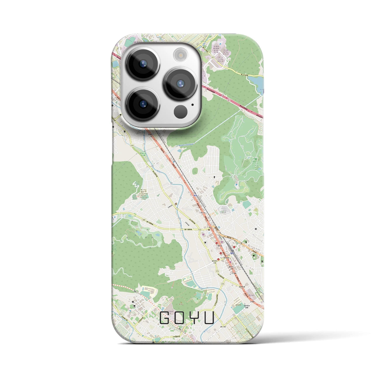【御油】地図柄iPhoneケース（バックカバータイプ・ナチュラル）iPhone 14 Pro 用