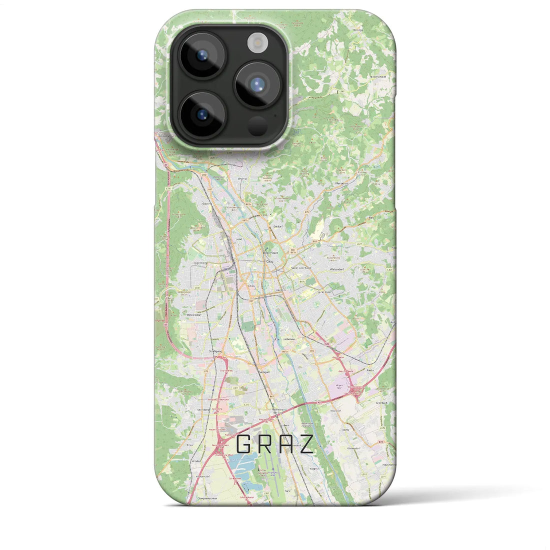【グラーツ】地図柄iPhoneケース（バックカバータイプ・ナチュラル）iPhone 15 Pro Max 用