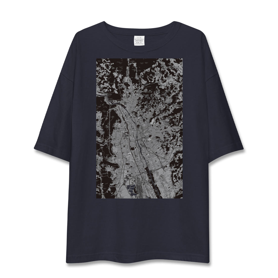 【グラーツ（オーストリア）】地図柄ビッグシルエットTシャツ