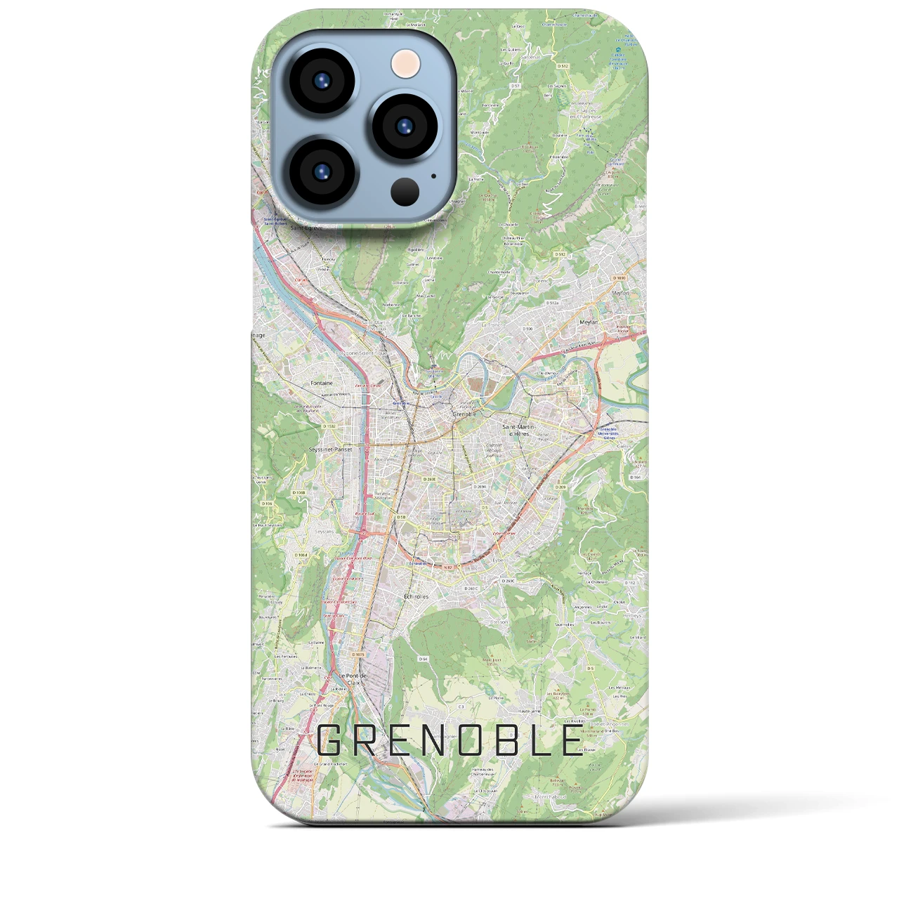 【グルノーブル】地図柄iPhoneケース（バックカバータイプ・ナチュラル）iPhone 13 Pro Max 用