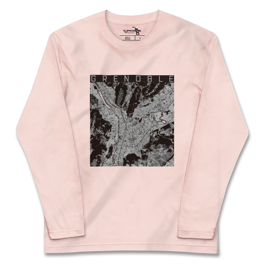 【グルノーブル(フランス)】地図柄ロングスリーブTシャツ