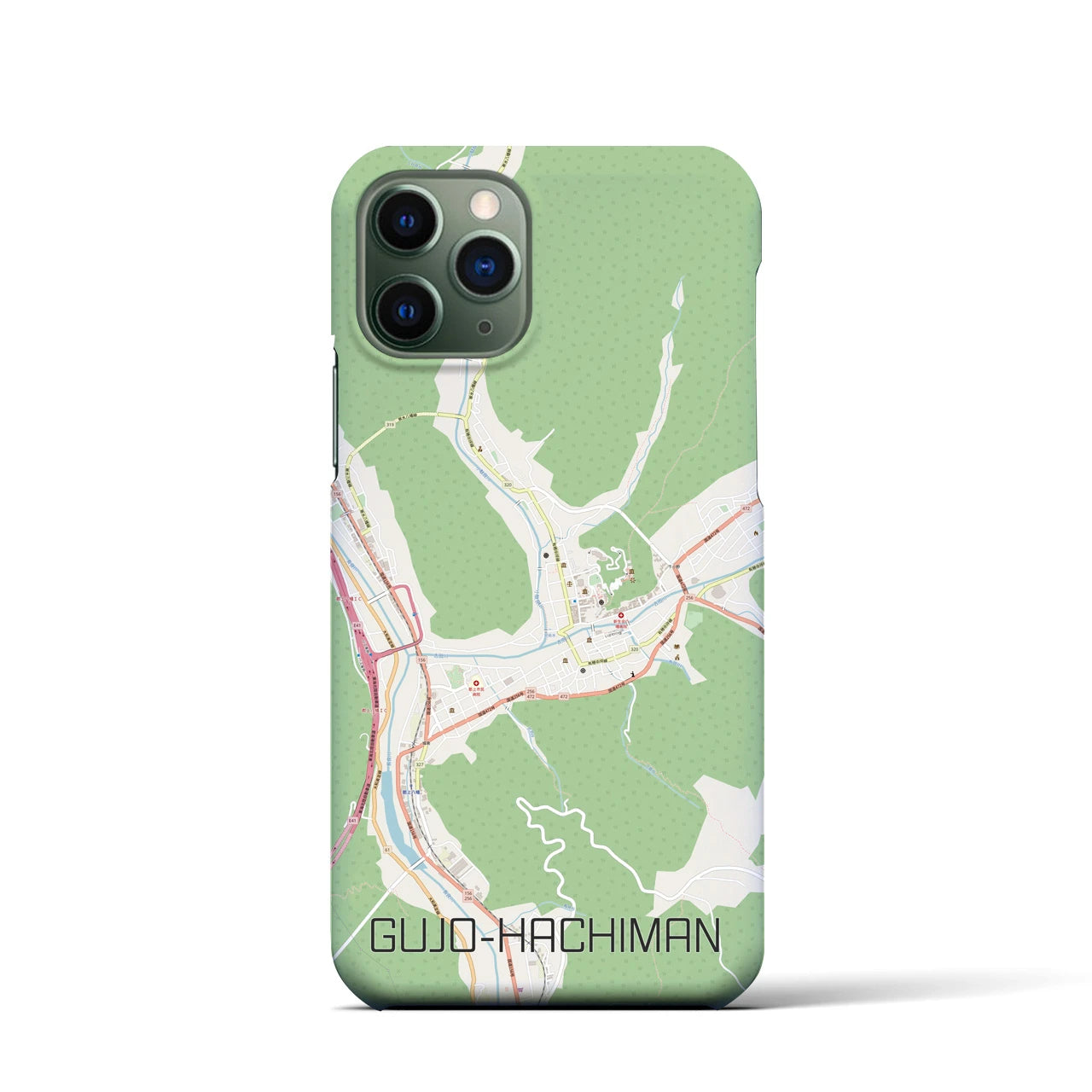 【郡上八幡】地図柄iPhoneケース（バックカバータイプ・ナチュラル）iPhone 11 Pro 用