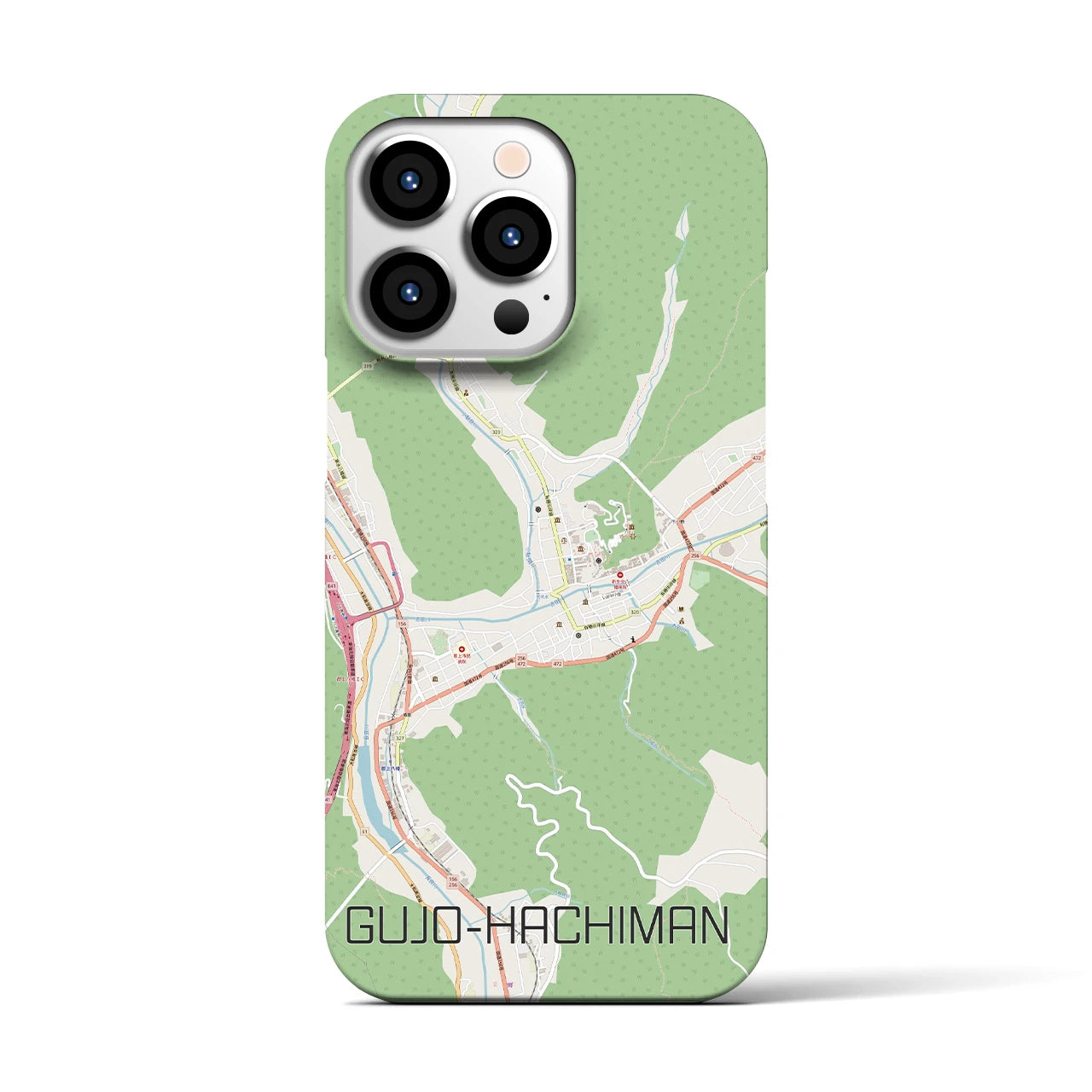 【郡上八幡】地図柄iPhoneケース（バックカバータイプ・ナチュラル）iPhone 13 Pro 用