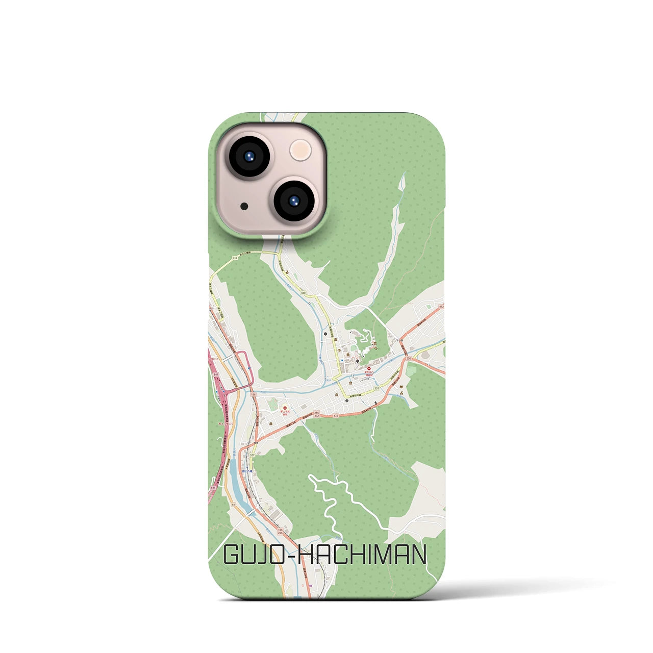 【郡上八幡】地図柄iPhoneケース（バックカバータイプ・ナチュラル）iPhone 13 mini 用