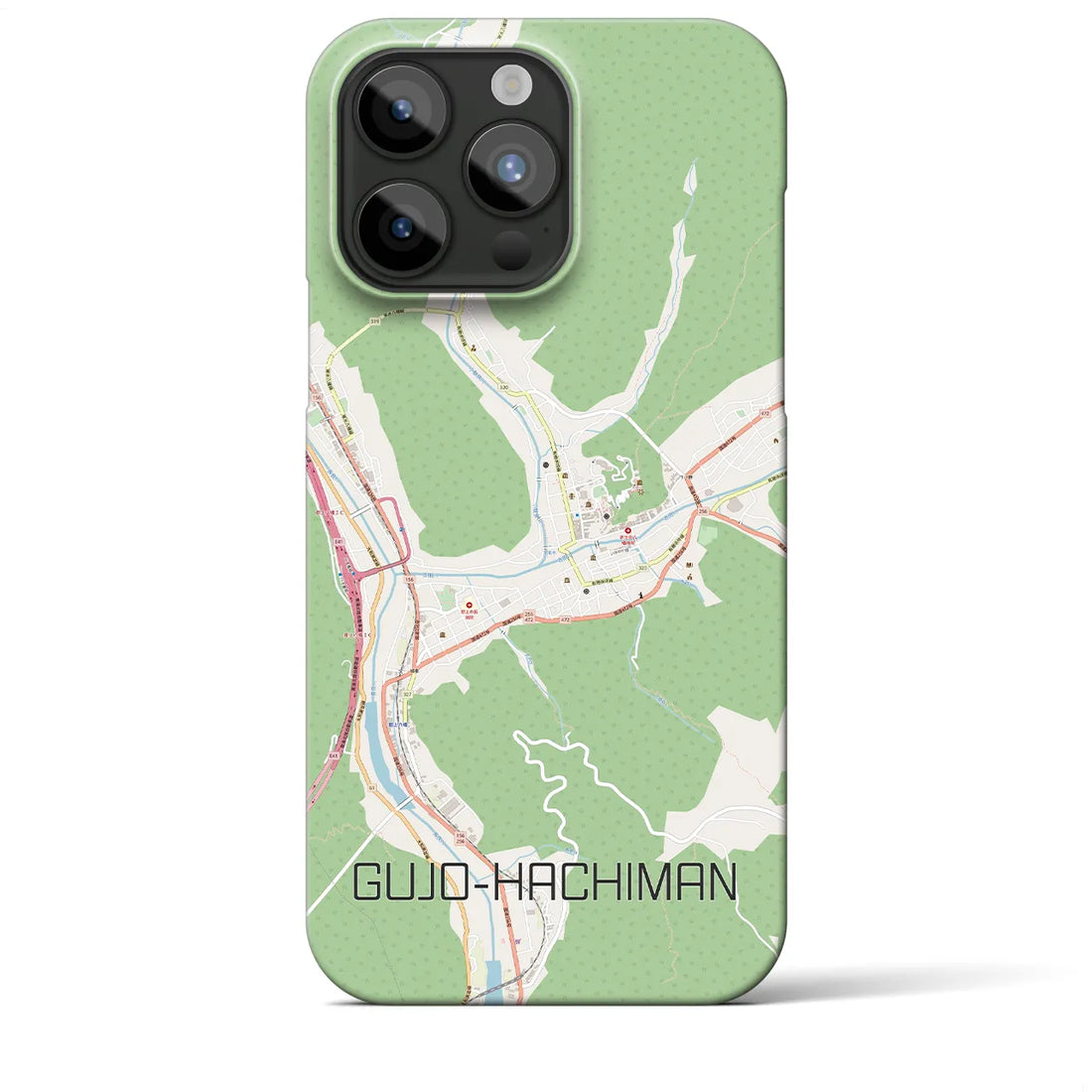 【郡上八幡】地図柄iPhoneケース（バックカバータイプ・ナチュラル）iPhone 15 Pro Max 用