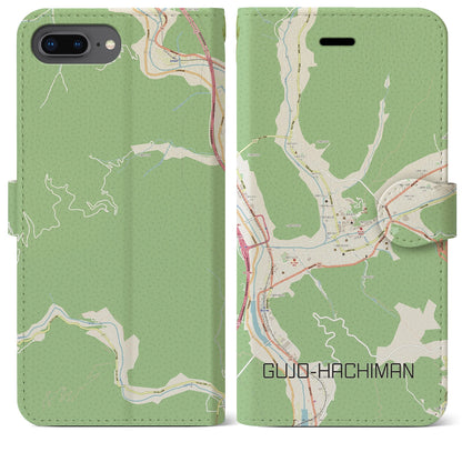 【郡上八幡（岐阜県）】地図柄iPhoneケース（手帳タイプ）ナチュラル・iPhone 8Plus /7Plus / 6sPlus / 6Plus 用