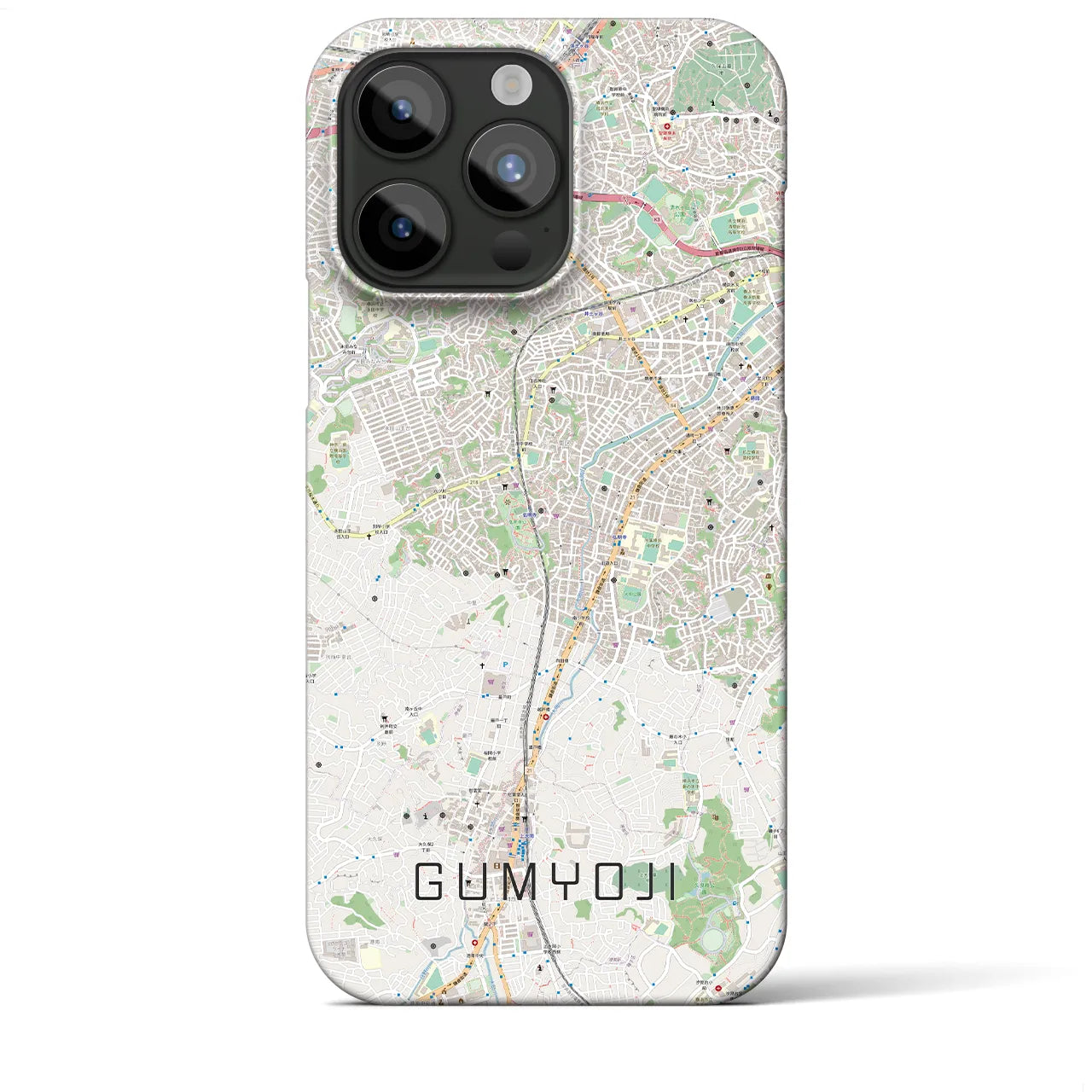 【弘明寺】地図柄iPhoneケース（バックカバータイプ・ナチュラル）iPhone 15 Pro Max 用