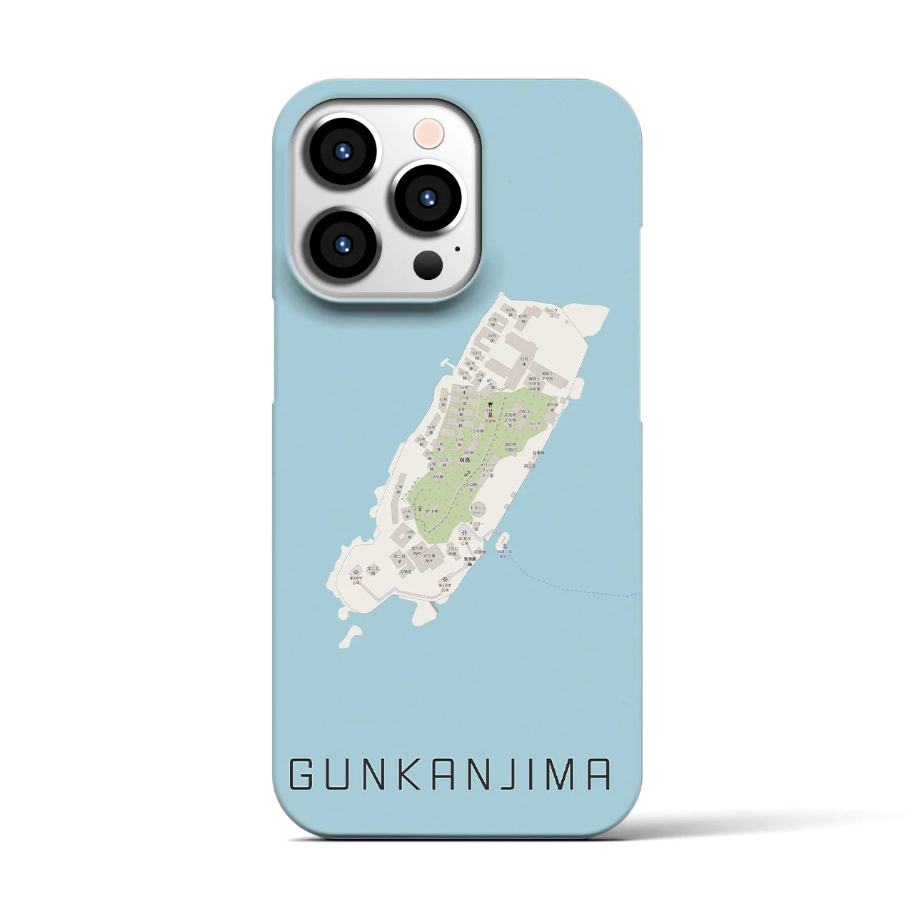 【軍艦島】地図柄iPhoneケース（バックカバータイプ・ナチュラル）iPhone 13 Pro 用