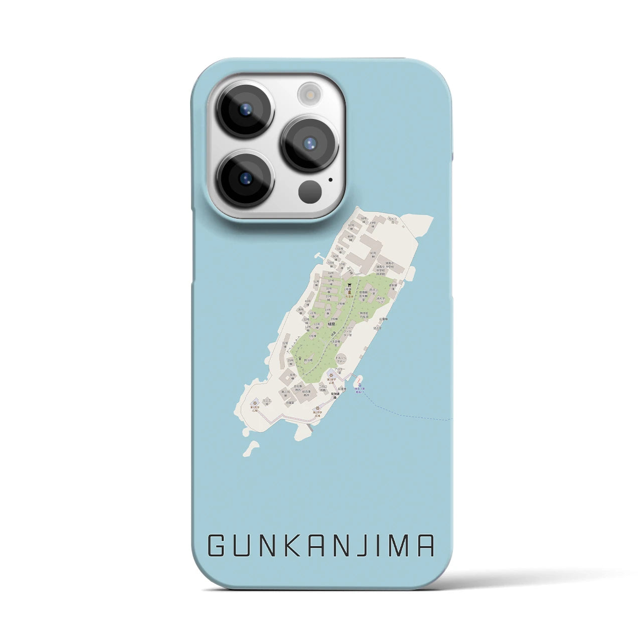 【軍艦島】地図柄iPhoneケース（バックカバータイプ・ナチュラル）iPhone 14 Pro 用