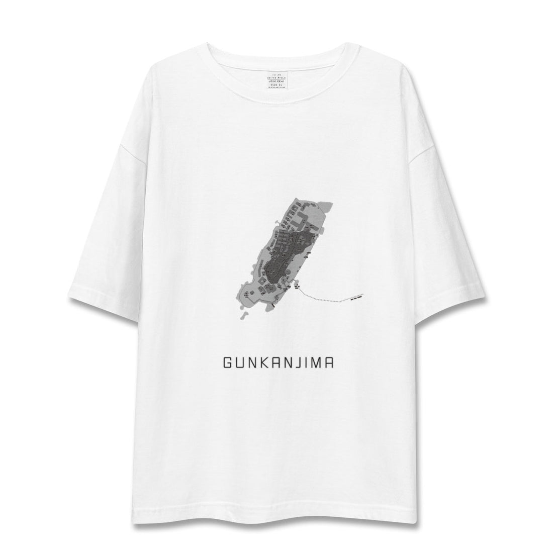 【軍艦島(長崎県)】地図柄ビッグシルエットTシャツ