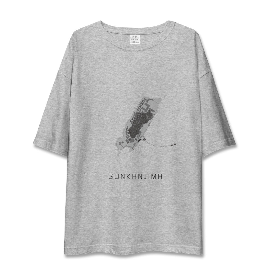 【軍艦島（長崎県）】地図柄ビッグシルエットTシャツ