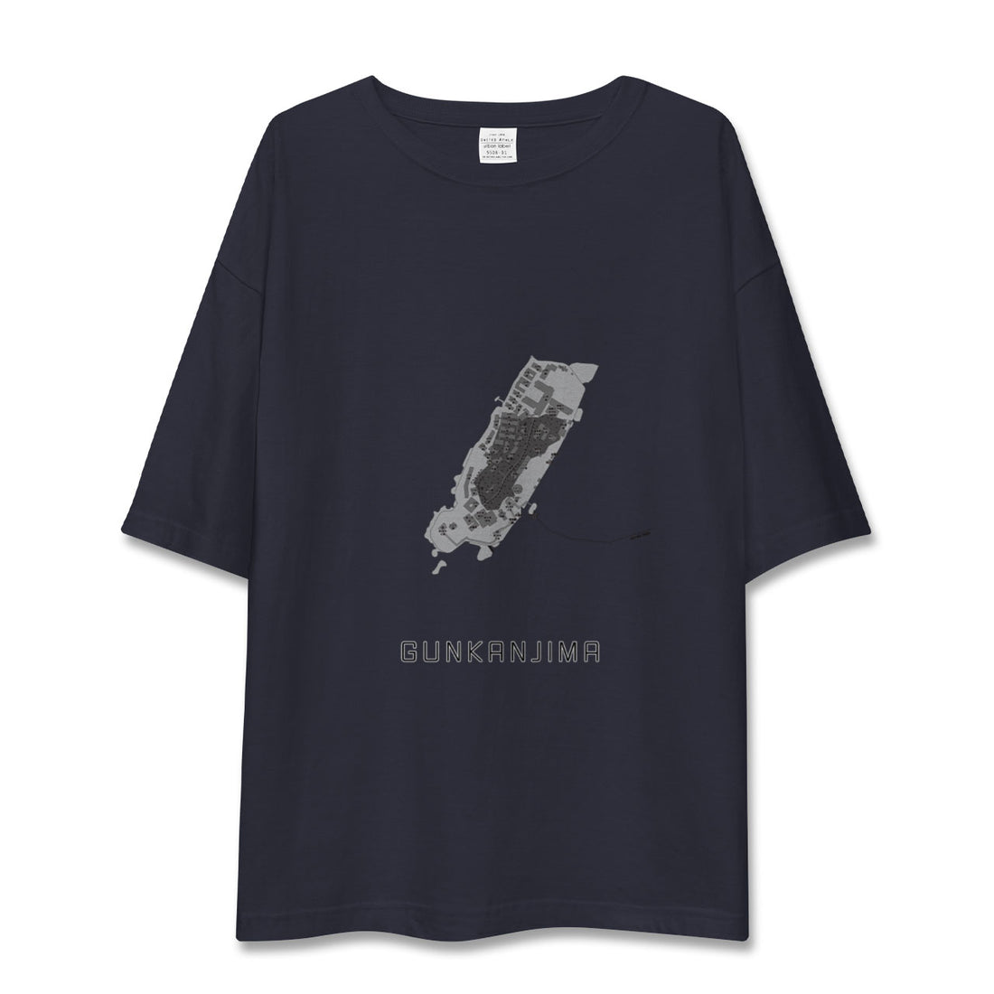 【軍艦島（長崎県）】地図柄ビッグシルエットTシャツ