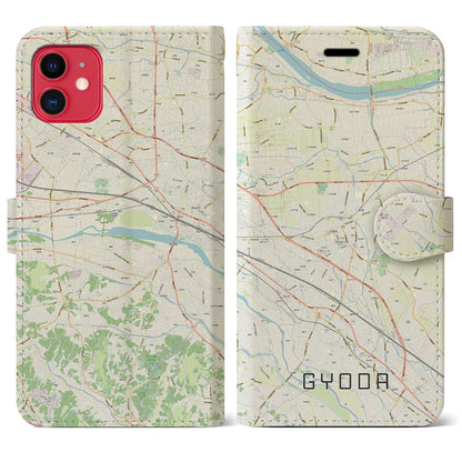 【行田（埼玉県）】地図柄iPhoneケース（手帳タイプ）ナチュラル・iPhone 11 用