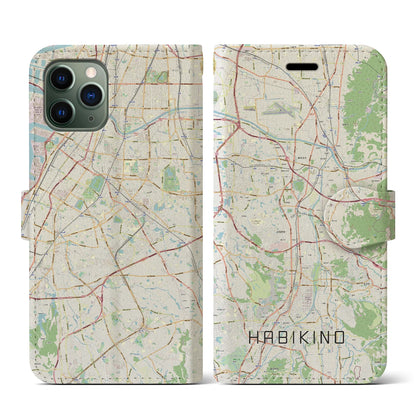【羽曳野（大阪府）】地図柄iPhoneケース（手帳タイプ）ナチュラル・iPhone 11 Pro 用