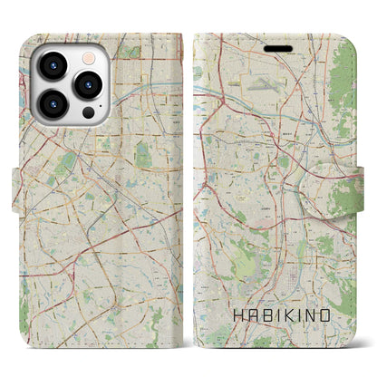 【羽曳野（大阪府）】地図柄iPhoneケース（手帳タイプ）ナチュラル・iPhone 13 Pro 用