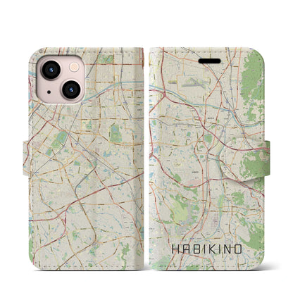 【羽曳野（大阪府）】地図柄iPhoneケース（手帳タイプ）ナチュラル・iPhone 13 mini 用
