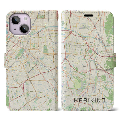 【羽曳野（大阪府）】地図柄iPhoneケース（手帳タイプ）ナチュラル・iPhone 14 用