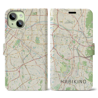 【羽曳野（大阪府）】地図柄iPhoneケース（手帳タイプ）ナチュラル・iPhone 15 用