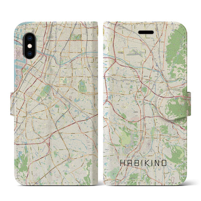 【羽曳野（大阪府）】地図柄iPhoneケース（手帳タイプ）ナチュラル・iPhone XS / X 用
